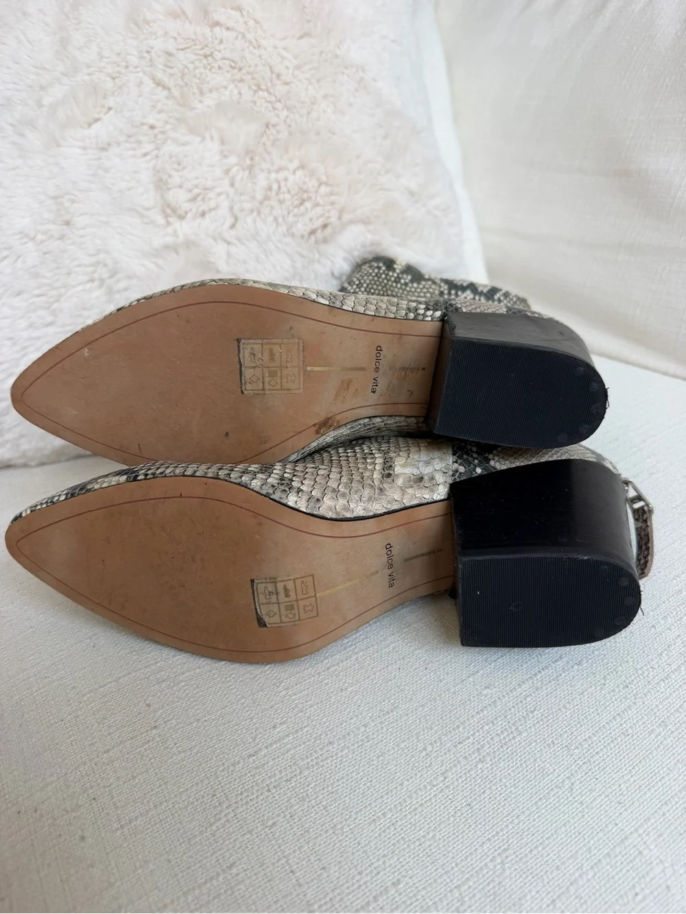 Dolce Vita Snake-Print Ankle Booties in Neutral Tones size 10 boots